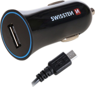 Karikues automjeti Swissten SW‑CCH‑1A‑BK‑C, 12‑24 V, USB‑A 1 A, kabllo 1,5 m micro USB, i zi Karikues automjeti Swissten SW‑CCH‑1A‑BK‑C, 12‑24 V, USB‑A 1 A, kabllo 1,5 m micro USB, i zi