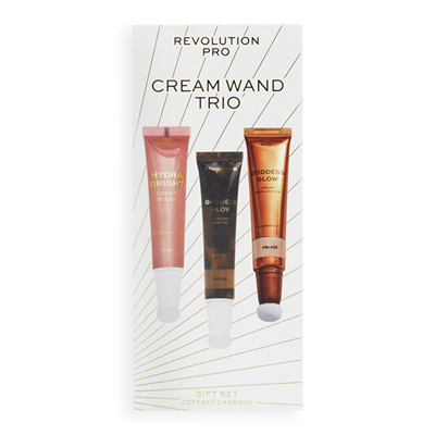 Set Revolution Pro Cream Face Wand Trio Medium Gift Set, ruzh kremoz 12 ml + bronzer kremoz 15 ml + highlighter kremoz 15 ml
