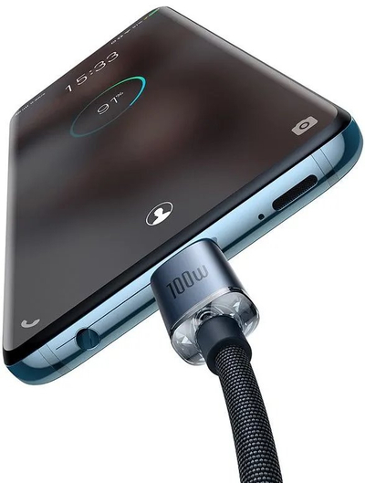 Kabllo karikimi / të dhënash Baseus Crystal Shine Series USB-C - USB-C, 100W, 1.2m, e zezë