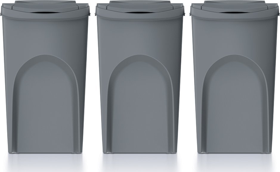 Kosh i mbeturinave SortiBox, 35 L, i hirtë