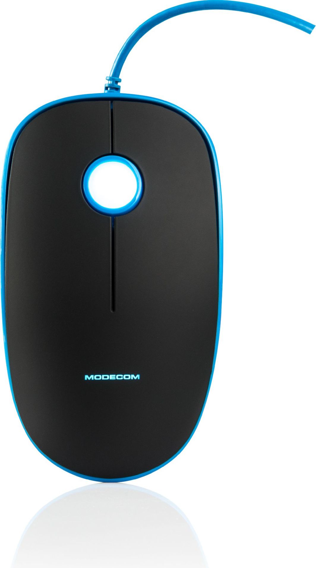 Maus Modecom M111, me kabllo, USB, i zi dhe i kaltërt Maus Modecom M111, me kabllo, USB, i zi dhe i kaltërt