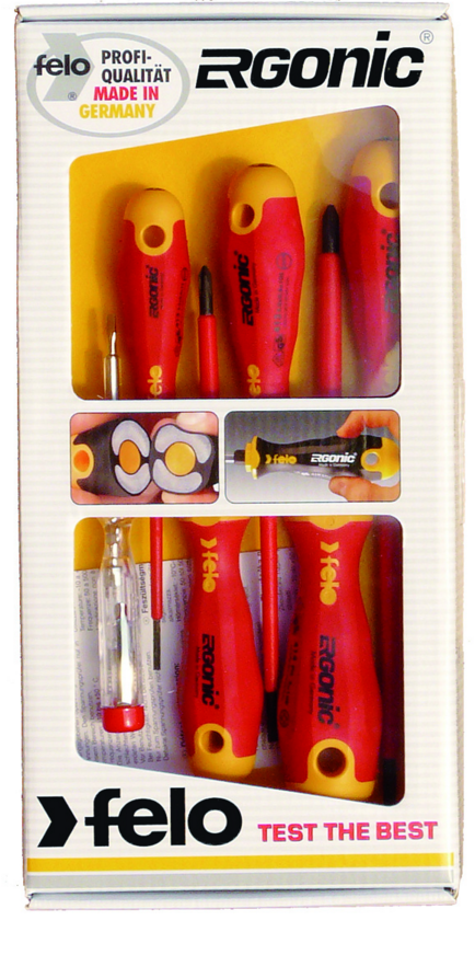 Set kaçavida me izolim Felo ERGONIC, 6 copë, të kuqe