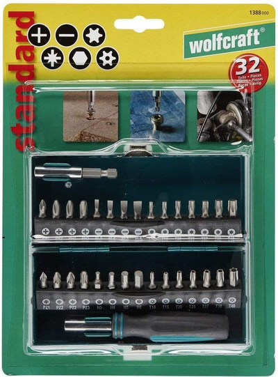 Set me maja për kaçavida Wolfcraft Standard	(1,388,000), 32 copë