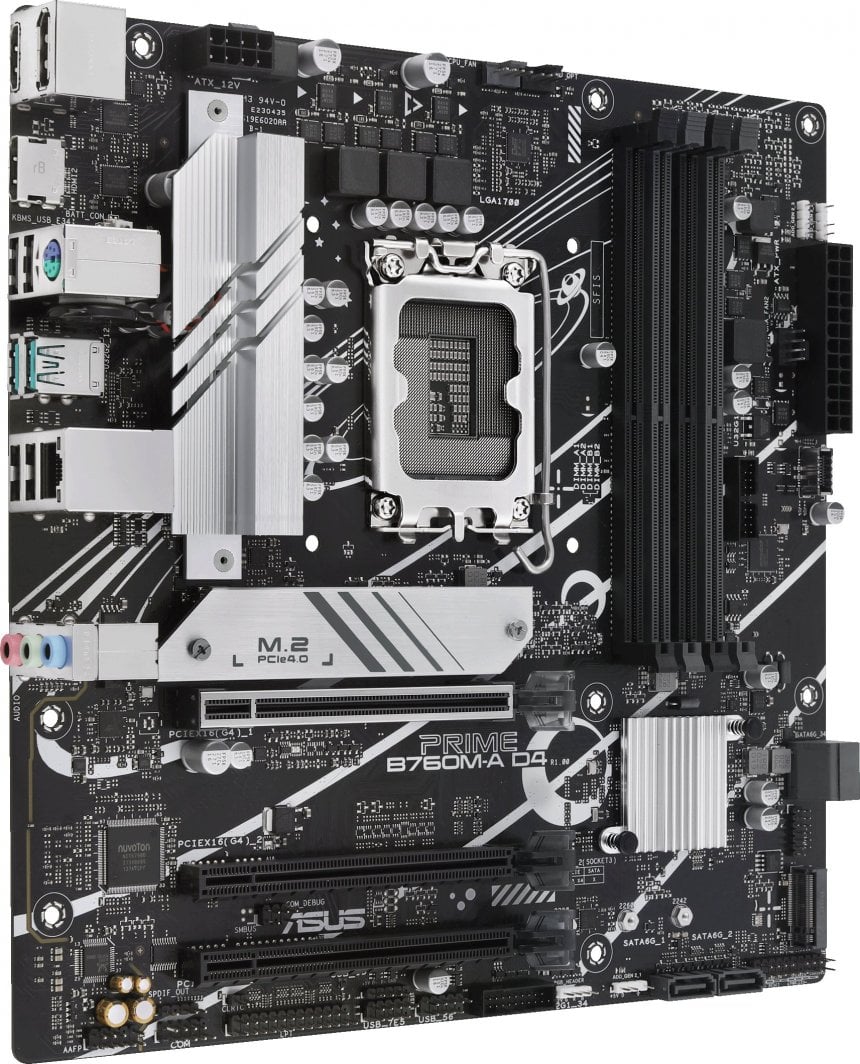 Pllakë amë ASUS Prime B760M-A D4-CSM, Intel B760, Socket 1700, 4 slota, ATX