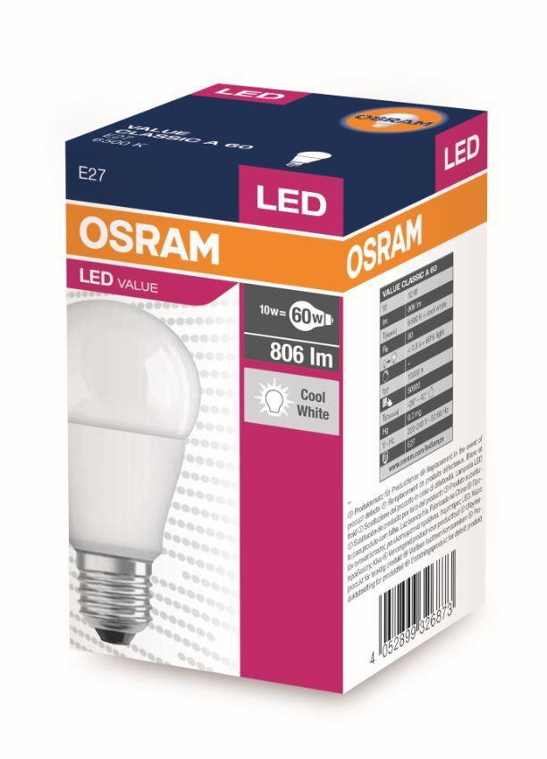 Poç elektrik Osram LED, CLA 60 10W / 60W, 230V, E27 