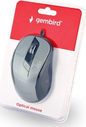 Maus Gembird MUS-6B-01-BG, me kabllo, USB, i zi dhe i hirt