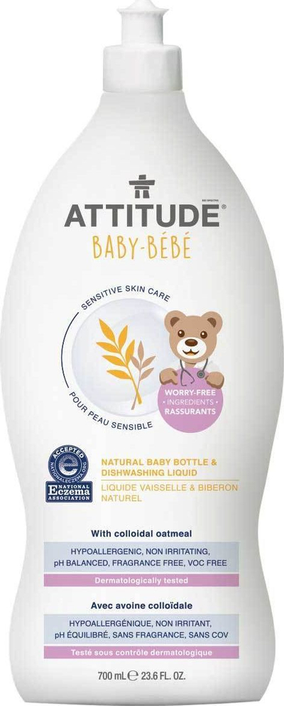 Shampon për pastrimin e biberonave Attitude Sensitive Skin Baby, 700 ml