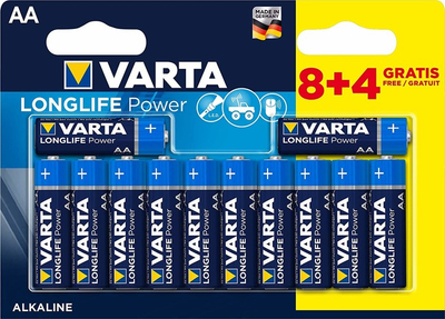 Bateri VARTA Longlife Power AA, 12 copë