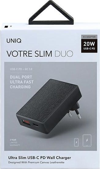 Karikues Uniq Votre Slim Duo, 1 x USB A, 1 x USB C, i zi