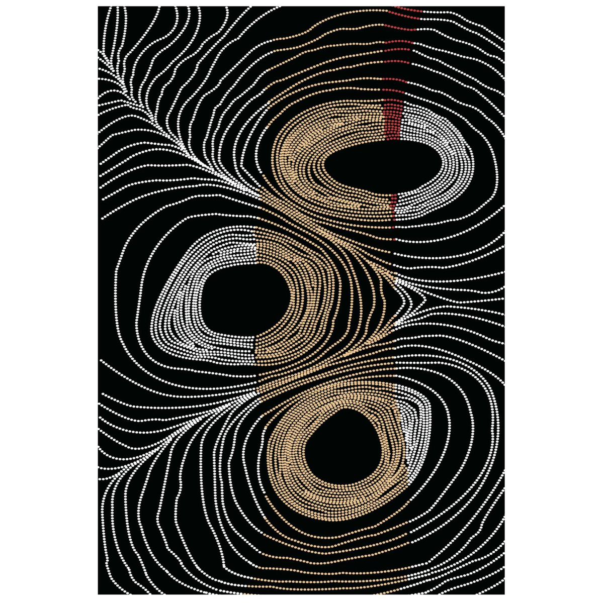 Tepih ndenjeje JOSIANE me gërsheta 120×170 cm (HM7677.27), zezë/ ari/ gri