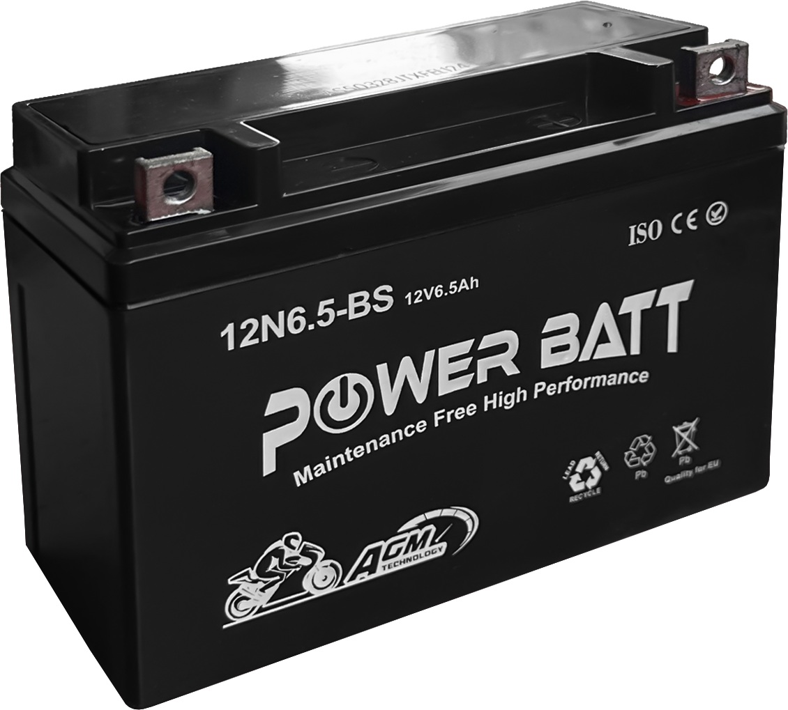 Bateri për motoçikletë Power Batt 12N6.5-BS, 12V 6.5-AH
