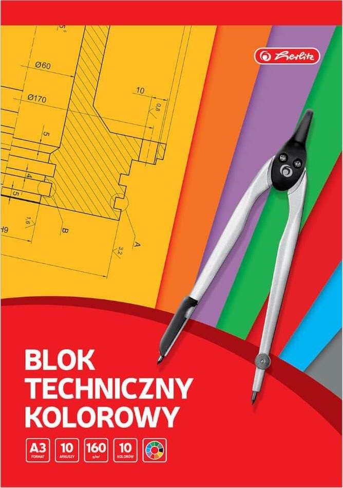 Bllok Herlitz Technical, 5 copë, A3, shumëngjyrëshe