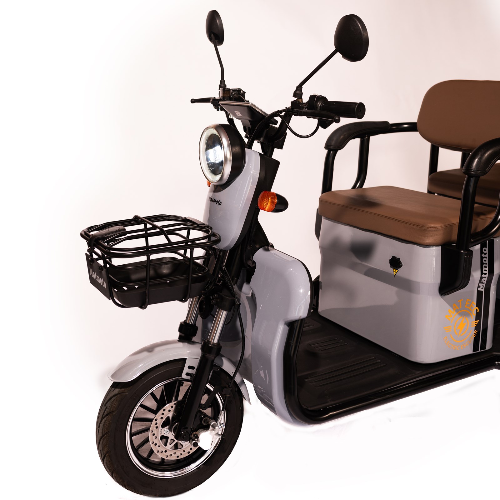 Skuter elektrik për 3 persona Mat Moto Motorcycle, 1800W, i bardhë/ kaftë
