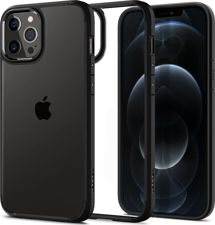 Kornizë mbrojtëse SPIGEN ULTRA HYBRID për iPhone 12/12 Pro, e zezë