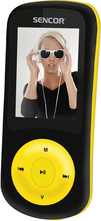 MP3 Player Sencor SFP 8GB, i zi/verdhë
