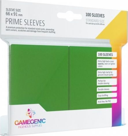 Mbështjellëse për karta të lojërave Gamegenic Prime CCG Sleeves, 100 copë, të gjelbra Mbështjellëse për karta të lojërave Gamegenic Prime CCG Sleeves, 100 copë, të gjelbra