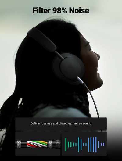 Kabllo UGREEN Lightning në 3.5mm Aux, e zezë