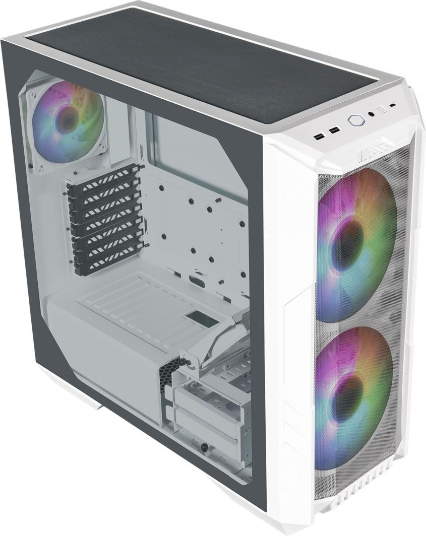 Куќиште за компјутер Cooler Master HAF 500 ARGB, бело, Midi Tower