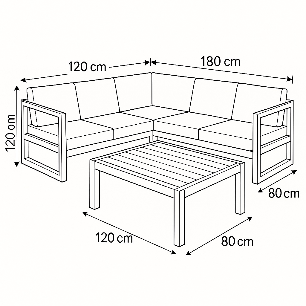 Set këndor SAG Metal – kornizë hekuri e hirtë/ jastëk bezhë e hapur