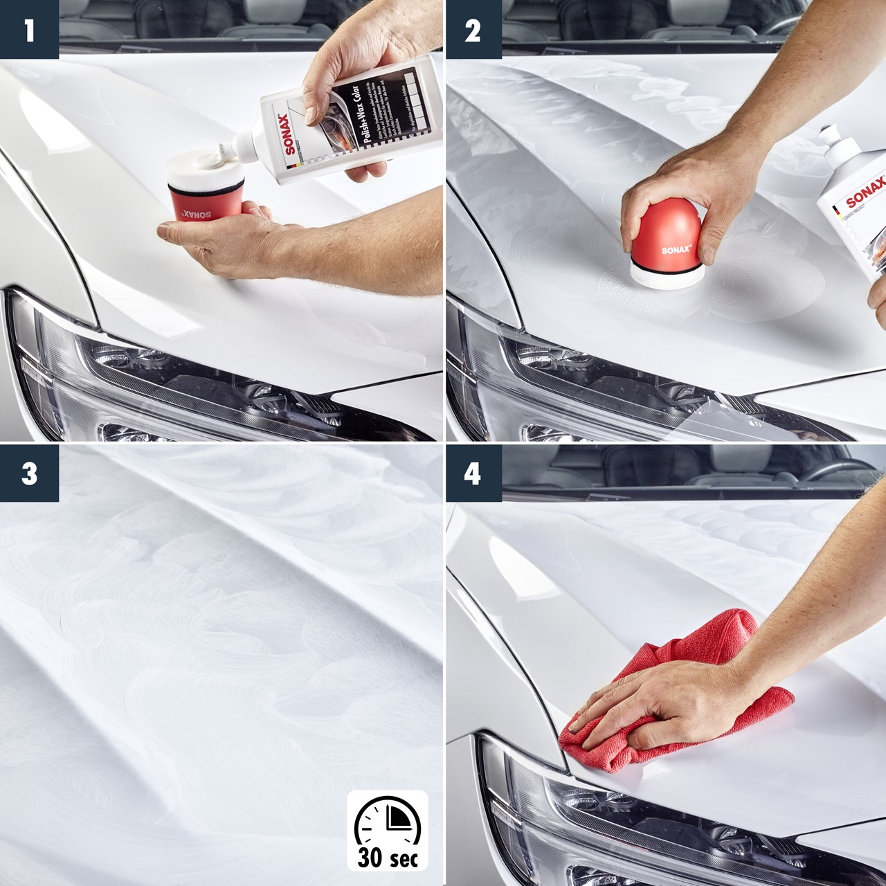 Polirues dhe wax me ngjyrë Sonax Nano Pro, 250 ml, bardhë