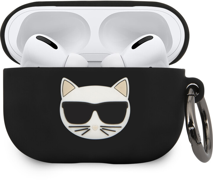 Mbrojtëse KARL LAGERFELD Choupette për AirPods Pro, e zezë