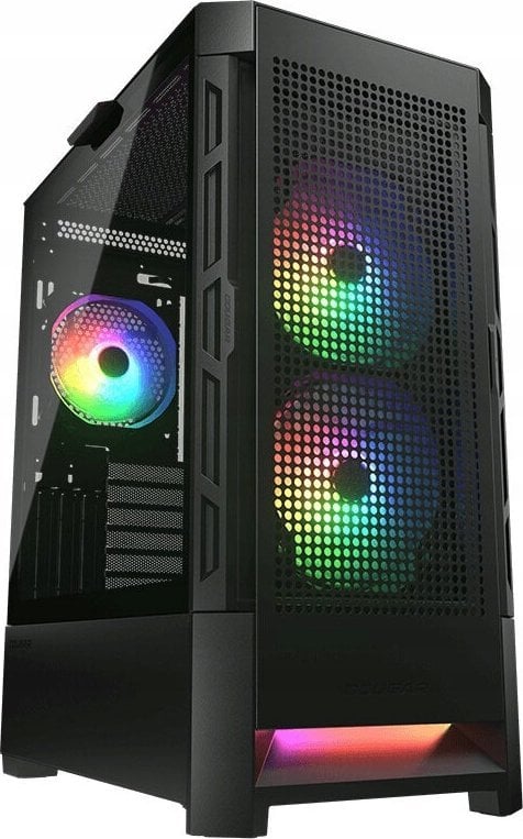 Kasë Cougar Airface RGB, e zezë, Midi Tower