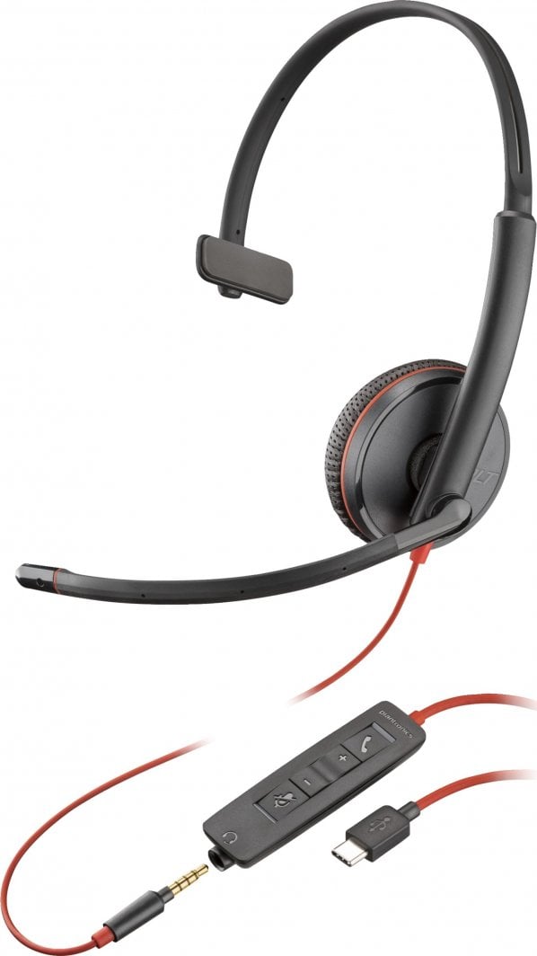 Kufje HP Poly Blackwire C3215, Monaural, të zeza