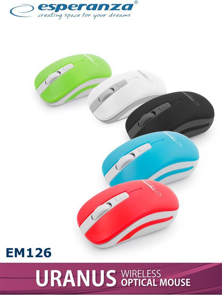 Глушец Esperanza Uranus, wireless, USB, црна и сребрена