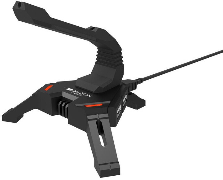 Mbajtëse kabllo për maus CANYON WH-100, 2in1, 4port USB hub, LED backlight, kabllo 1.5m, e zezë