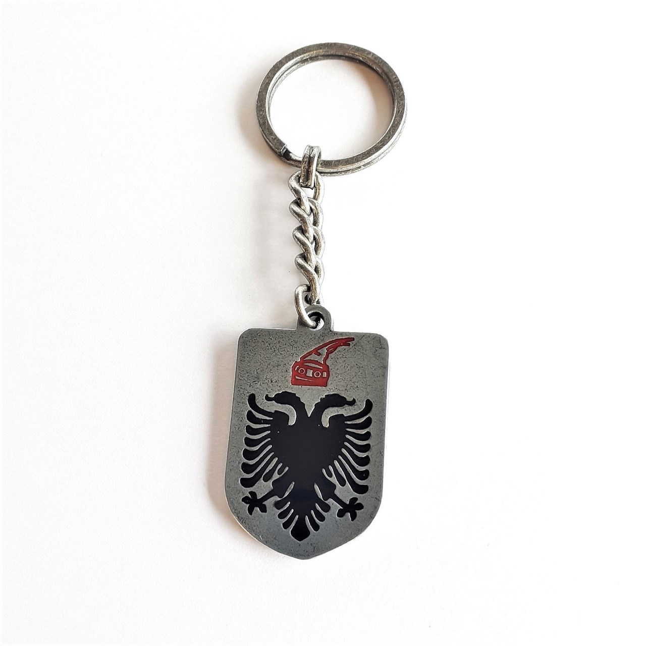 Varëse çelësash Rezniqi - Stema e Shqipërisë, metalike me ngjyrë të kuqe dhe të zezë