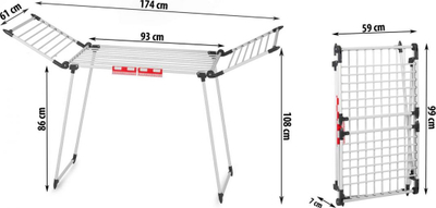 Tharëse rrobash Massido, 174cm, e bardhë