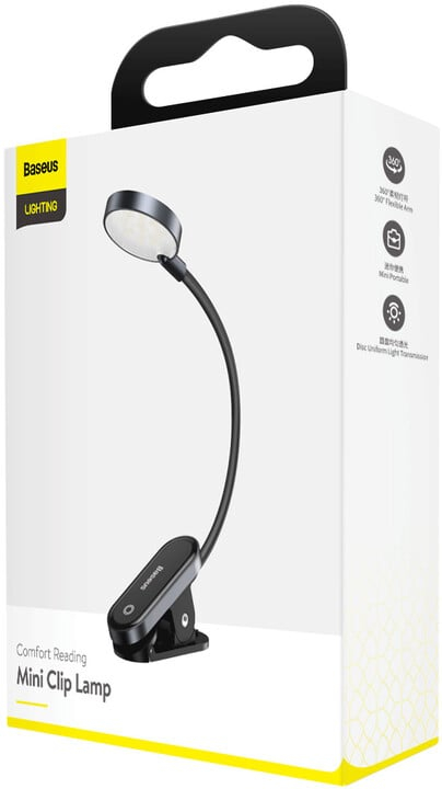 Llambë me kapëse Baseus, LED, 3W, e zezë
