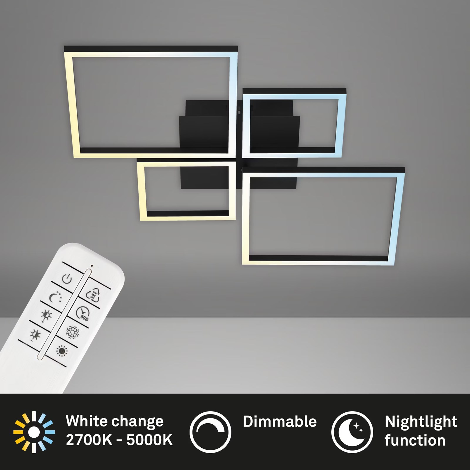 Ndriçues Briloner LED 75x46,7cm, 38W, 4000lm, i zi