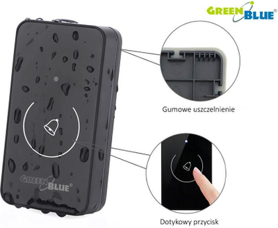 Transmetues për një zile dere wireless GreenBlue, i zi 