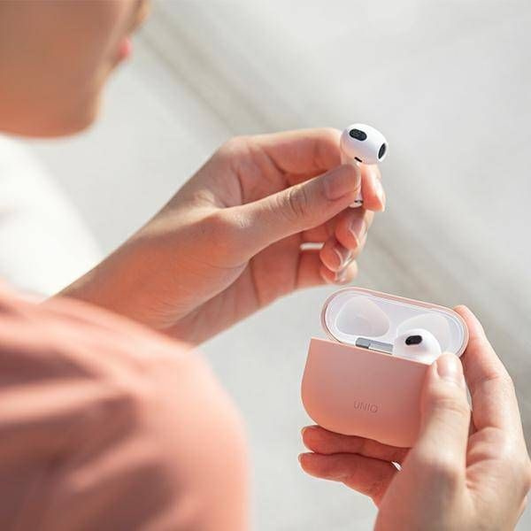 Kuti mbrojtëse Uniq Lino për AirPods 3, bezhë
