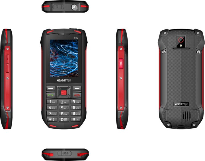 Celular Aligator R40 eXtremo, i zi / kuq