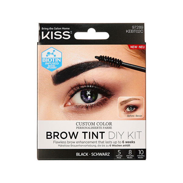 Set për vetulla KISS Tint, Black, 20 ml