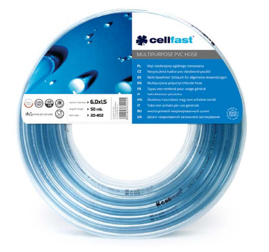 Zorrë jo e përforcuar për përdorim të përgjithshëm - CELLFAST, 4mm x 50m (20-400) Zorrë jo e përforcuar për përdorim të përgjithshëm - CELLFAST, 4mm x 50m (20-400)
