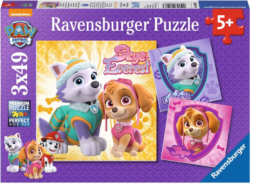 Puzzle Ravensburger Paw Patrol Sky&Everest (080083), 3 x 49 elemente Puzzle Ravensburger Paw Patrol Sky&Everest (080083), 3 x 49 elemente