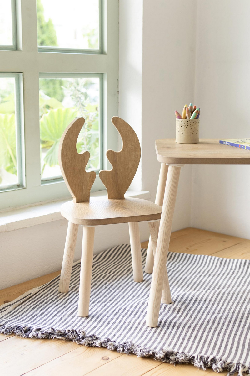 Set Tavoline për Fëmijë Deer One Chair Set, kafe, bardhë