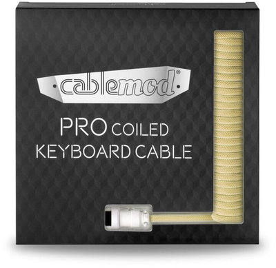 Kabllo spirale CableMod Pro, USB-C/USB-A, 1,5m, e verdhë e çelët