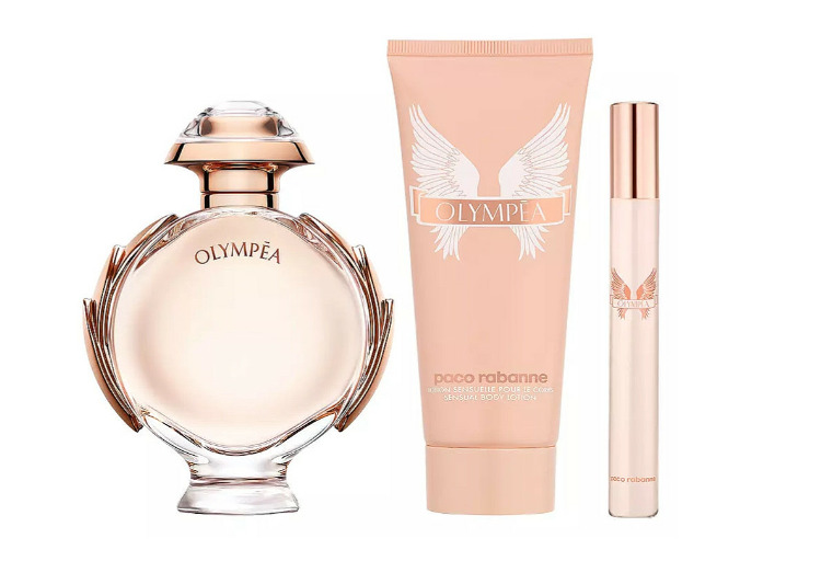 Set Paco Rabanne Olympea, Eau de Parfum 50 ml + Losion trupi 75 ml + Eau de Parfum 10 ml