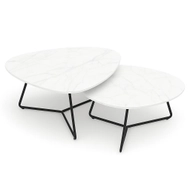 Tavolina mesi SAG Metal – Bardh imitim mermeri