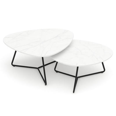 Tavolina mesi SAG Metal – Bardh imitim mermeri