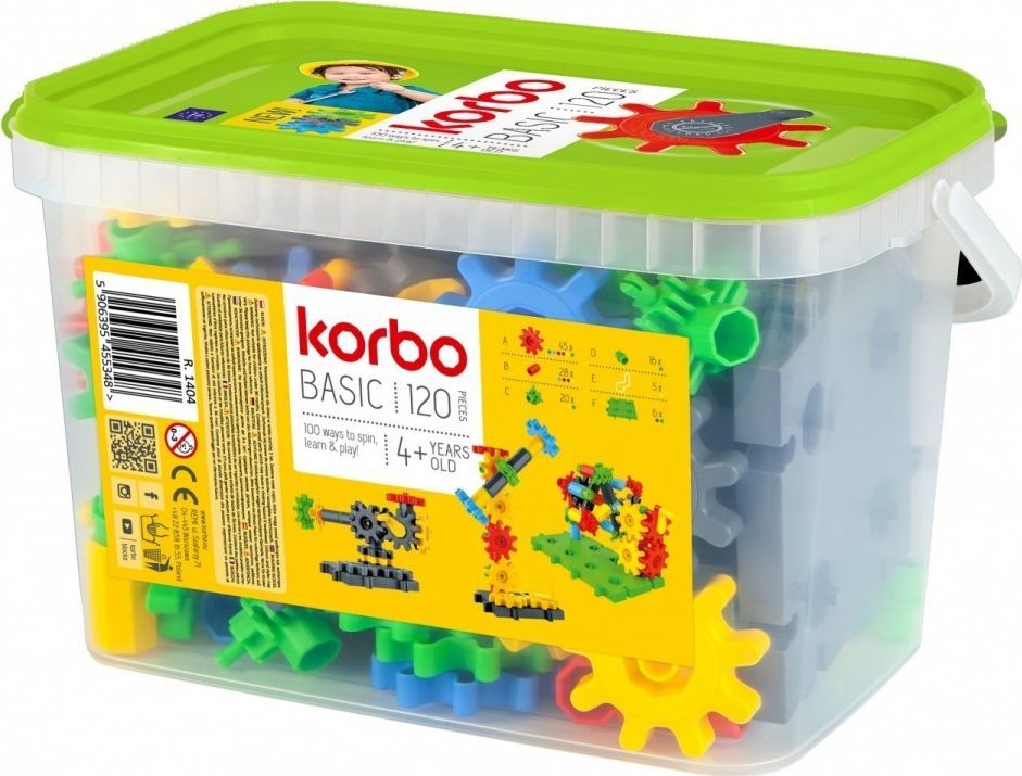 Lodër blloqe ndërtimi Korbo Basic, 120 elemente
