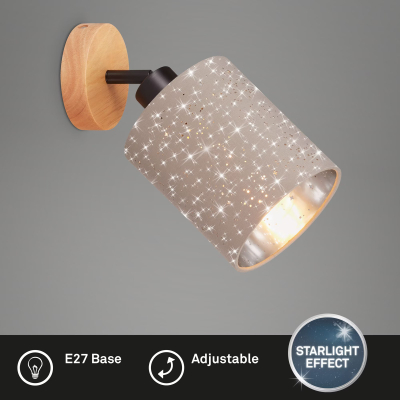 Spote Briloner, 13cm, 1x exkl., E27, 25W, taupe