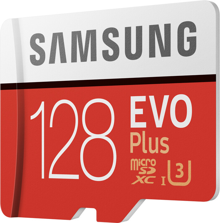 Kartë memorie Samsung EVO Plus Micro SDXC, 128 GB, UHS-I U3 + përshtatës SD