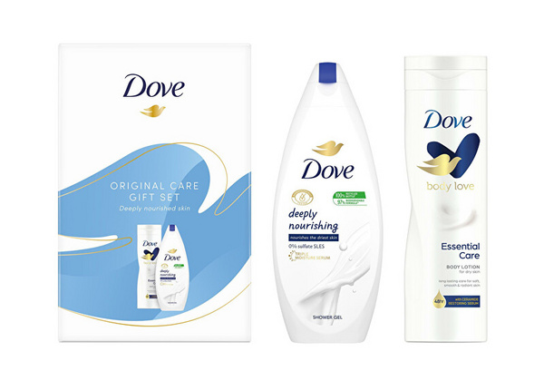 Set për trup Dove Original Deeply Nourishing, Xhel dushi 250ml + Qumësht për trup 250ml