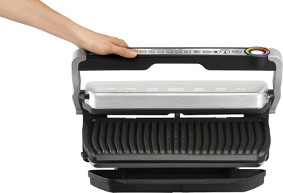 Grill elektrik Tefal GC724D12 OptiGrill + XL, 2000W, i argjendtë / i zi