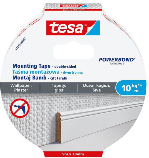 Shirit ngjitës dy-anësor për dysheme Tesa, 19 mm x 5 m Shirit ngjitës dy-anësor për dysheme Tesa, 19 mm x 5 m